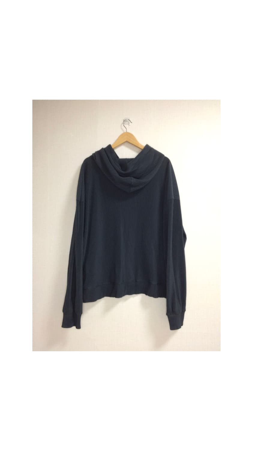 빈티지 플리츠 네이비 박시 후드집업 상품이미지5