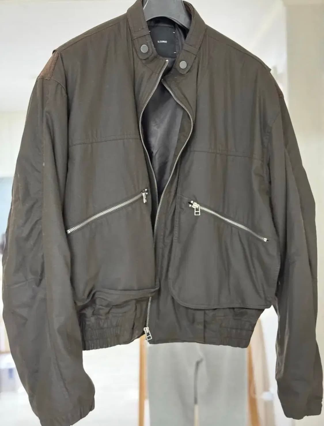 일꼬르소 왁스코팅 파라슈트 점퍼 다크브라운 L 상품이미지3