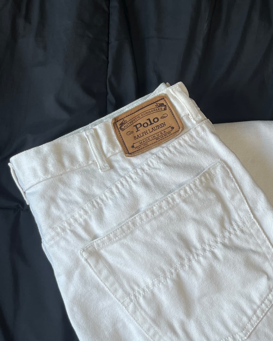 80s Polo Authentic Dungarees White Denim 상품이미지1