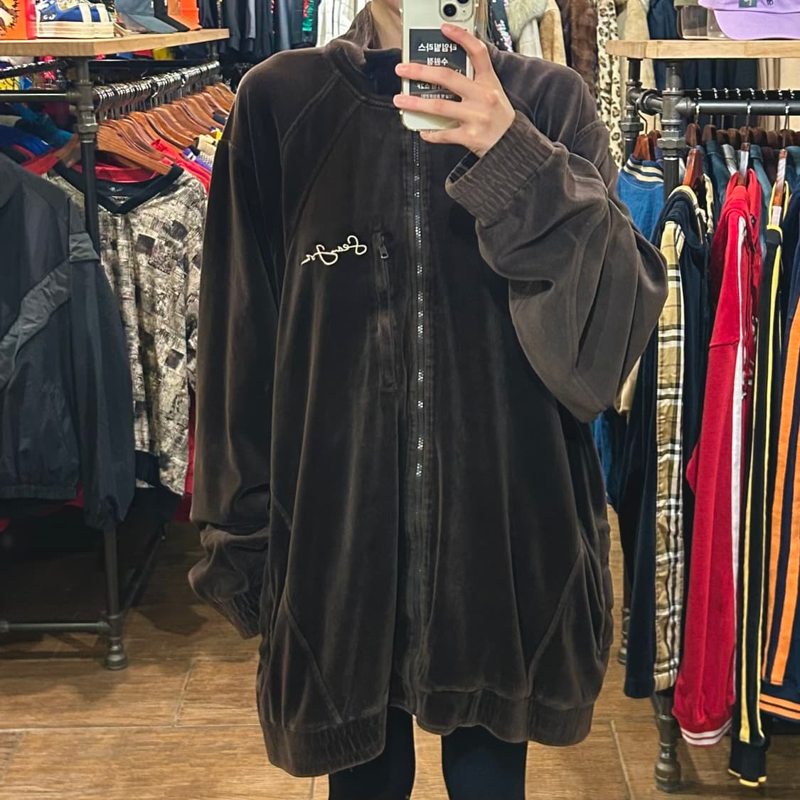 [HI] VTG 벨벳 집업 브라운  상품이미지2