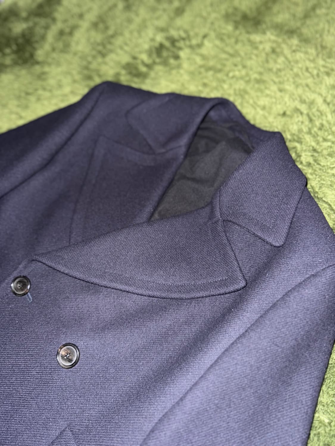 [S] 앤드뮐미스터 더블 브레스티드 플리츠 디테일 울 비스코스 코트 상품이미지2