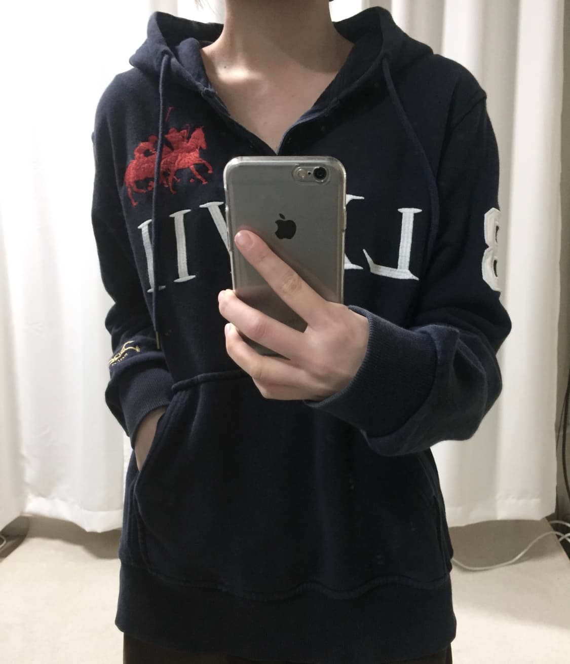 폴로 랄프로렌 빅포니 버튼 네이비 후드티 상품이미지1