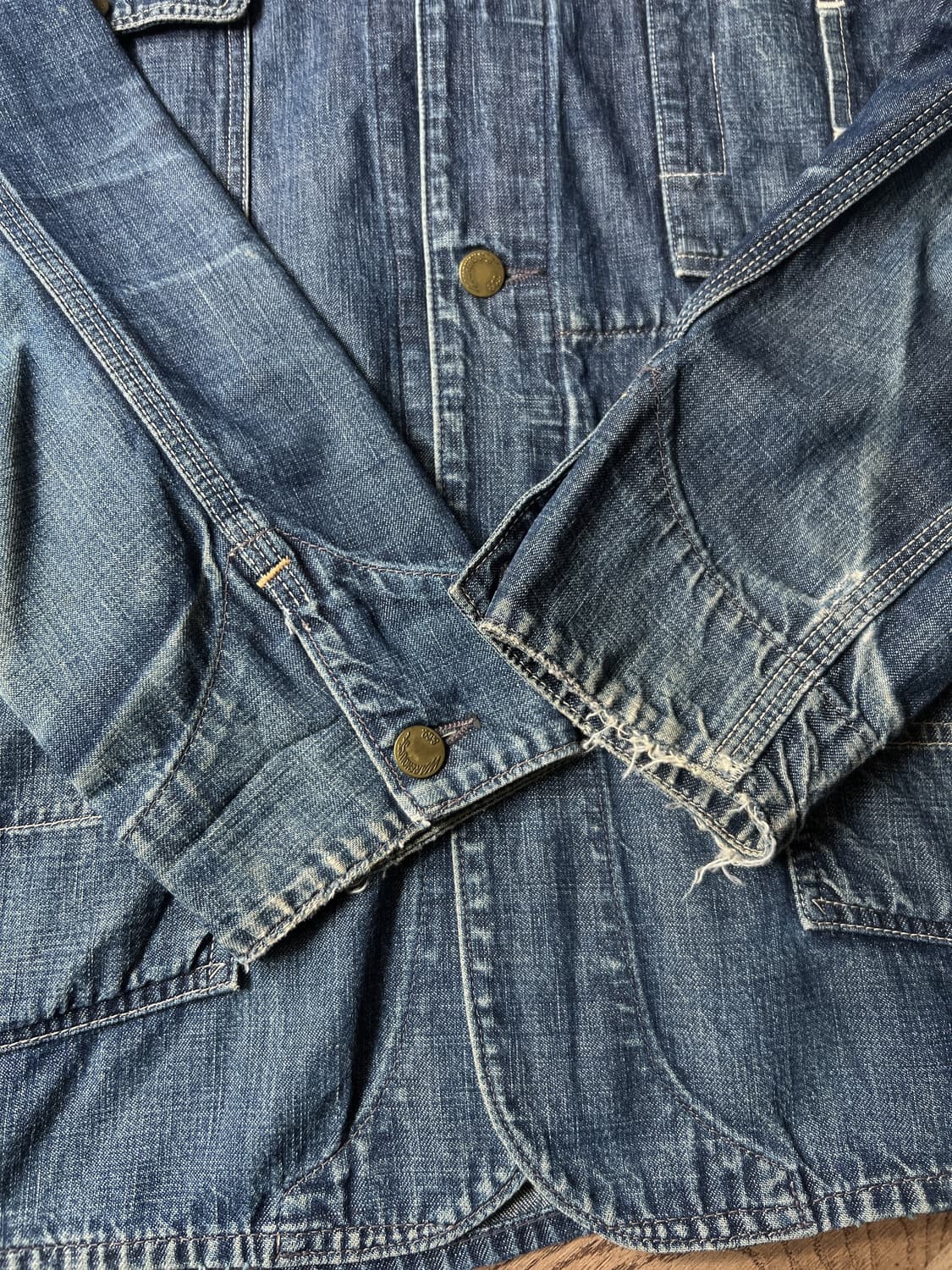 [L]WAREHOUSE 웨어하우스 빈티지 워싱 데님 초어 자켓 상품이미지4