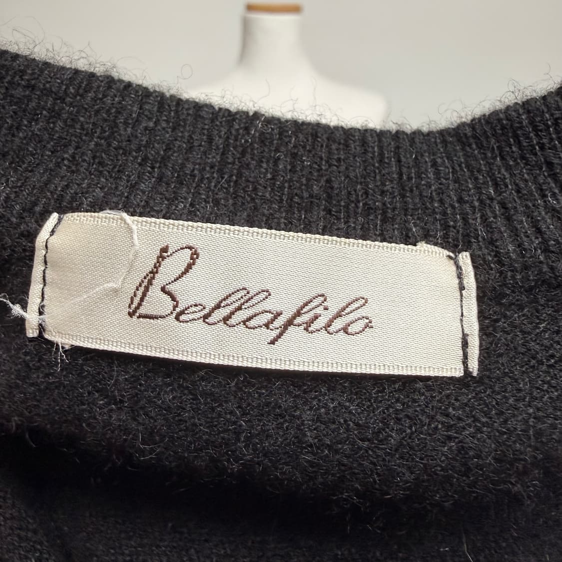 [캐시미어 100%] 블랙 라운드 가디건 M-L 상품이미지4