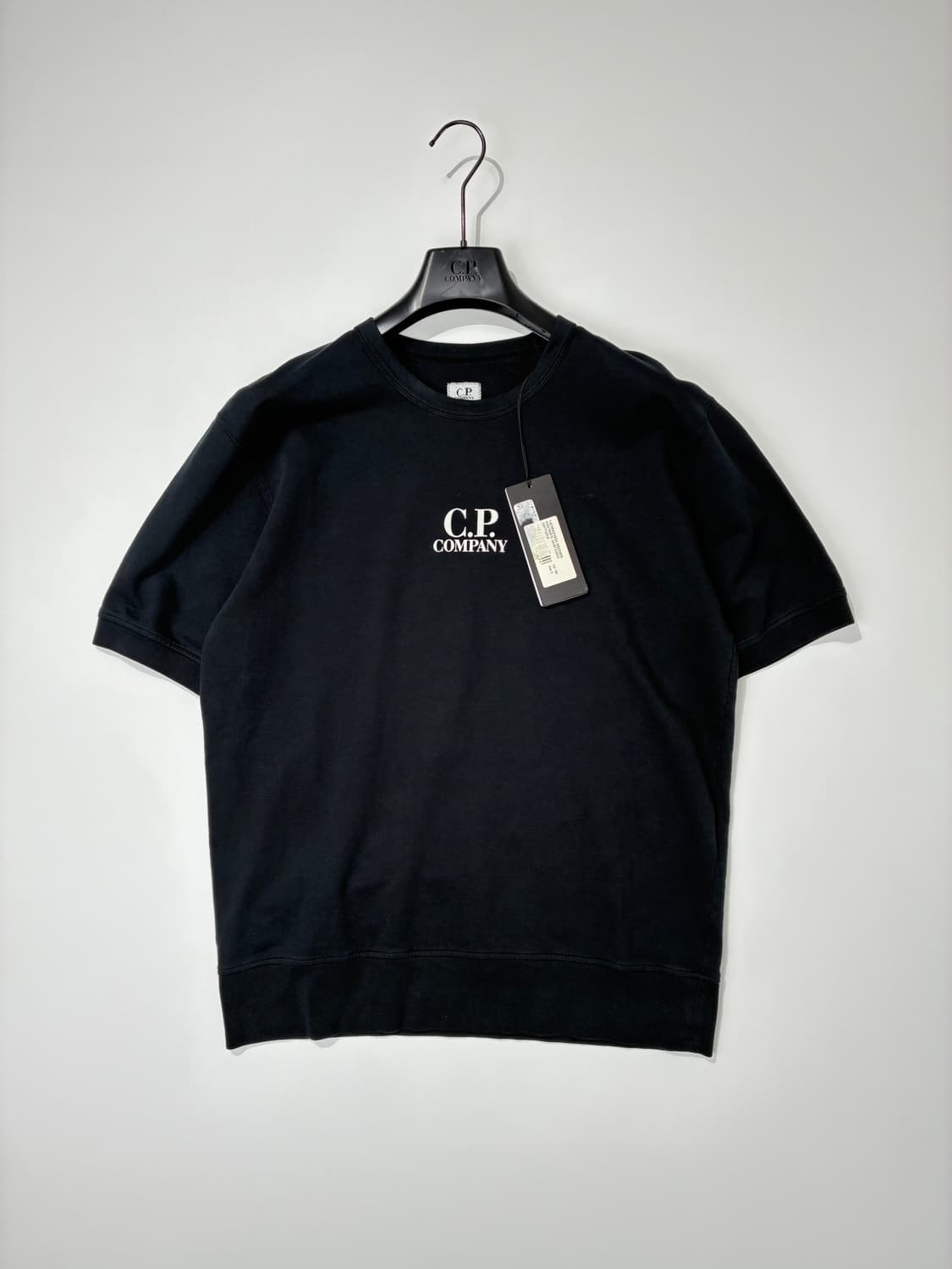 CP컴퍼니 로고 프린트 반팔 스웻셔츠 블랙 S사이즈 상품이미지1