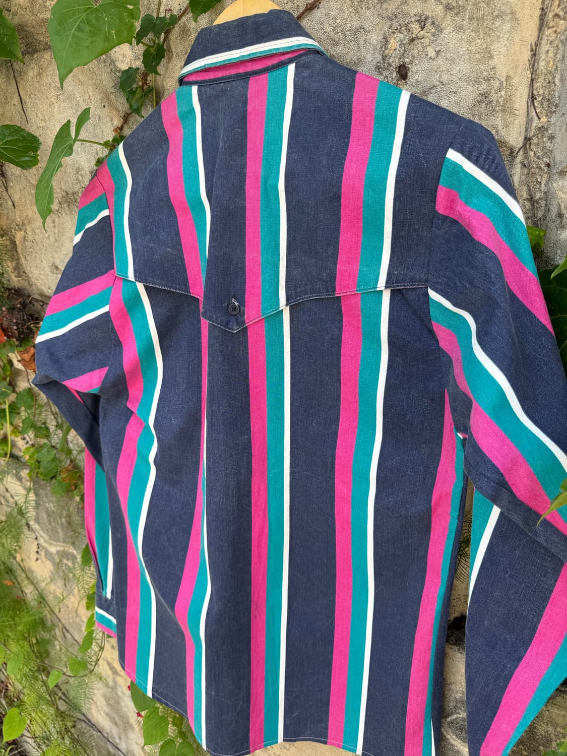 90s wrangler 랭글러 브러쉬포퍼 페이딩 스트라이프 웨스턴 셔츠 상품이미지4
