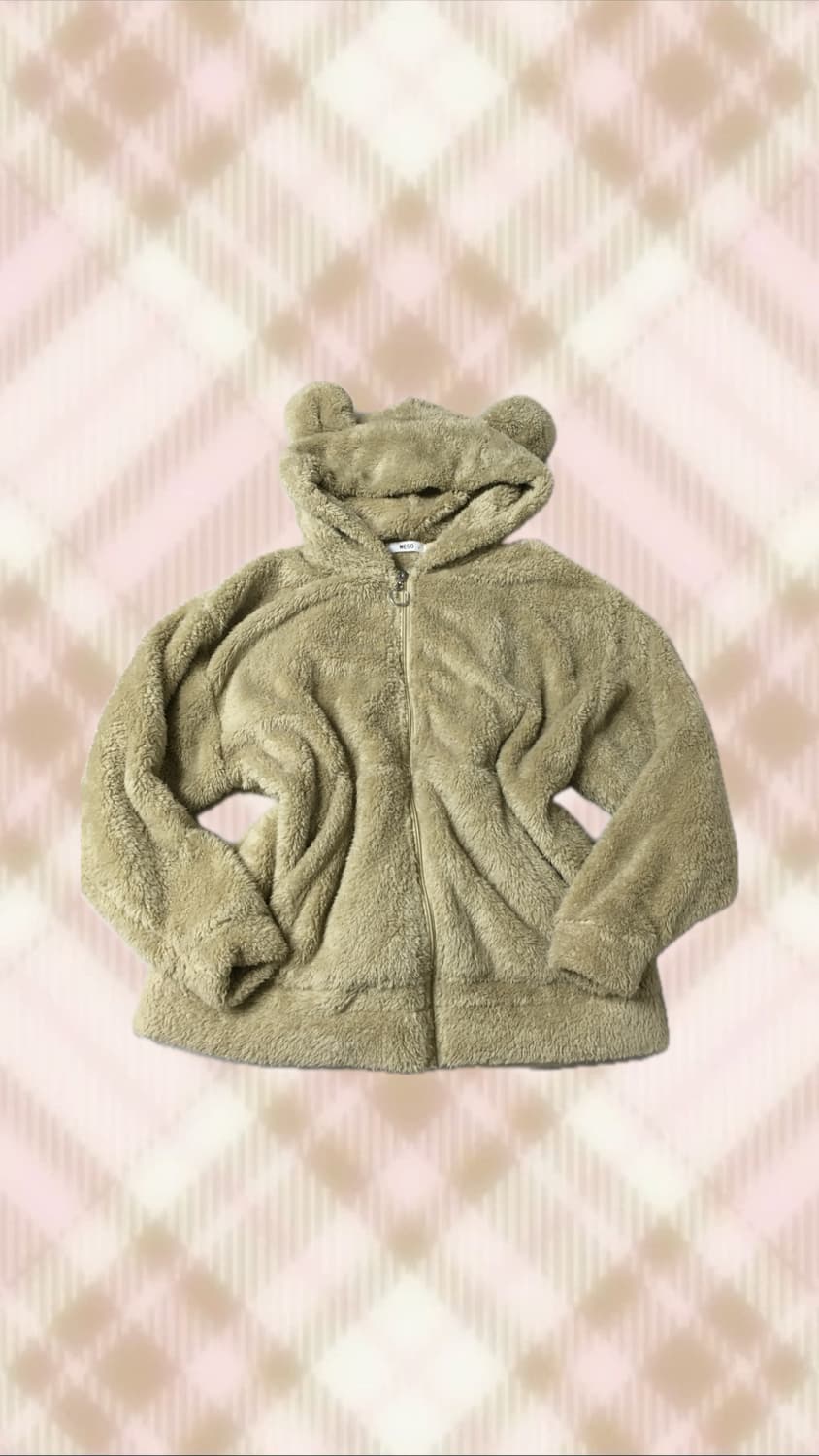 라떼 브라운 쿠마미미 후드집업 히메 갸루 러블리 로걀 모리 빈티지 상품이미지1