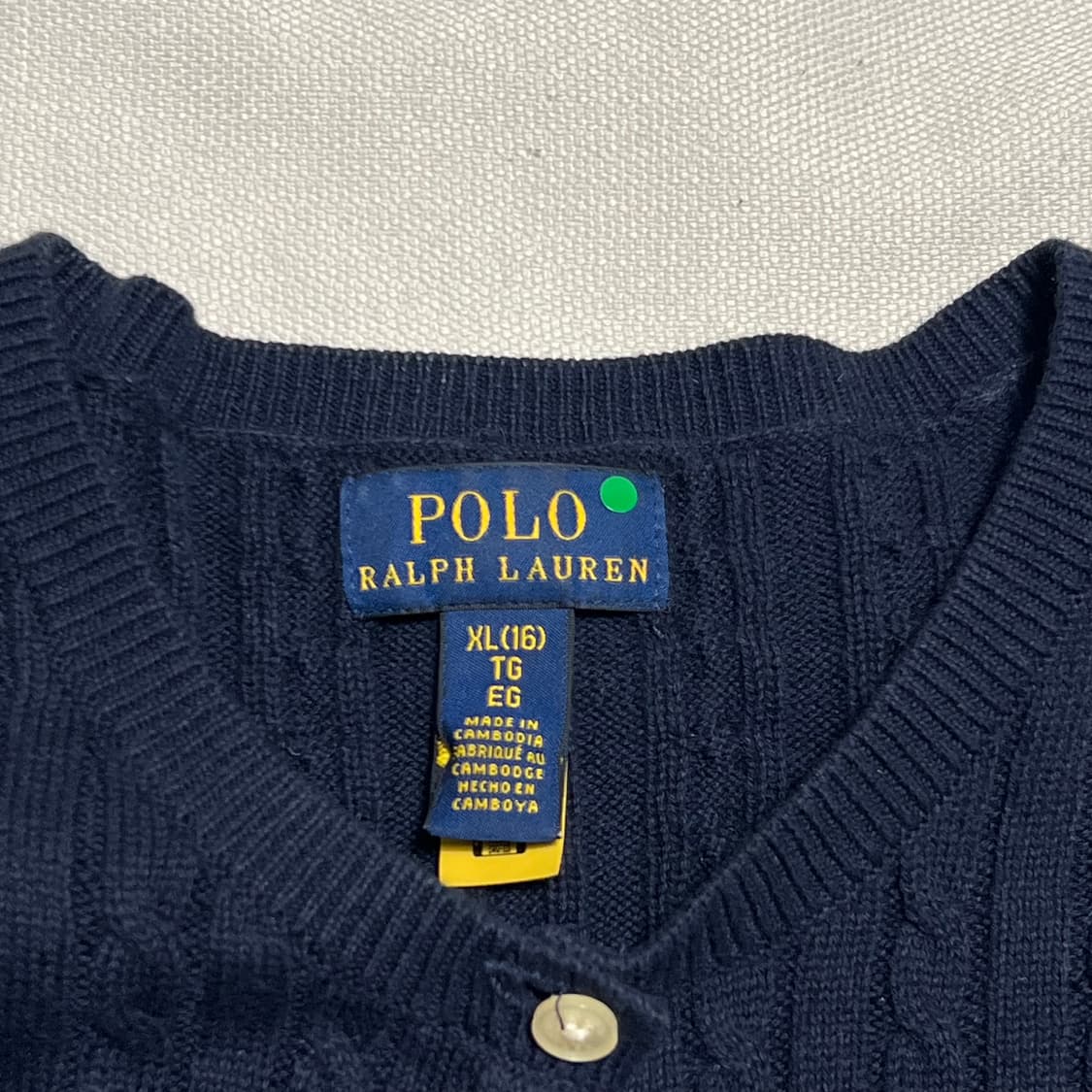 XL 폴로랄프로렌 화이트 포니 네이비 케이블 가디건 상품이미지4