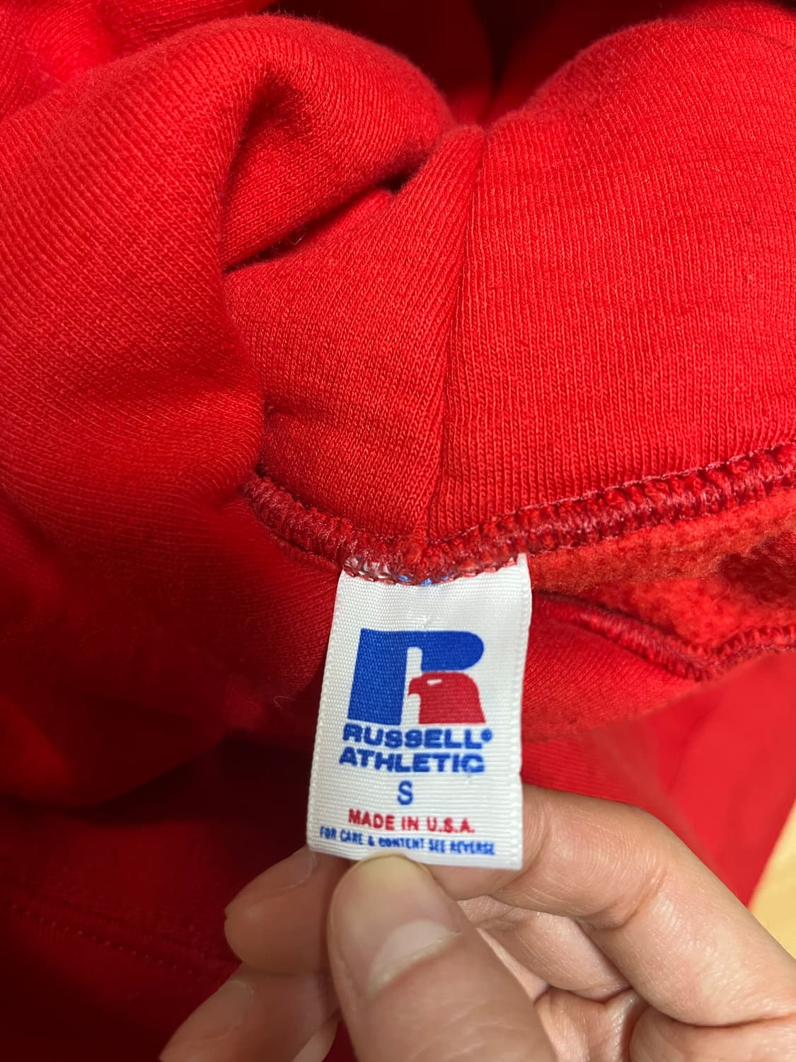 90s 빈티지 러셀 애슬레틱 레드 후드 S 상품이미지6