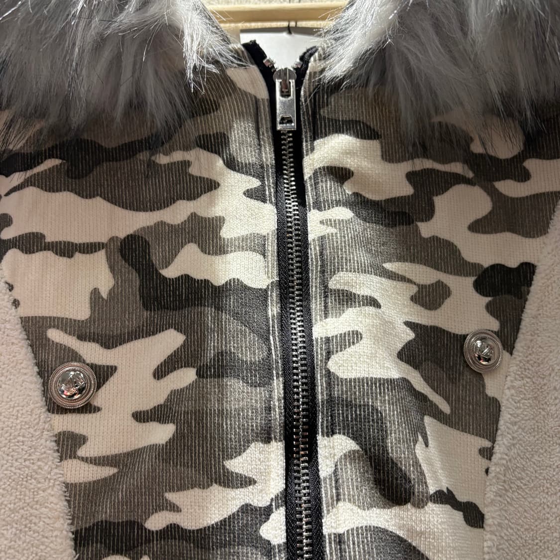 빈티지 카모 퍼 후드 오버핏 자켓 상품이미지3
