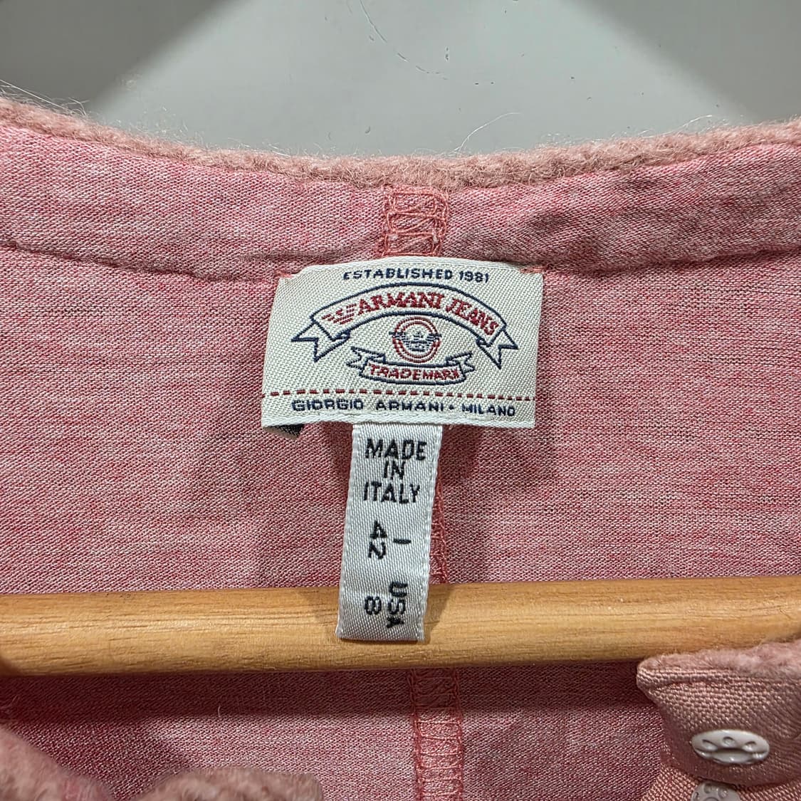 아르마니 진스 핑크 릴렉스핏 빈티지 가디건 상품이미지3