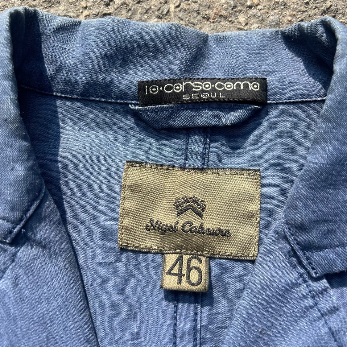 나이젤카본 40‘s 복각 리넨 프렌치워크 샵 코트 상품이미지9