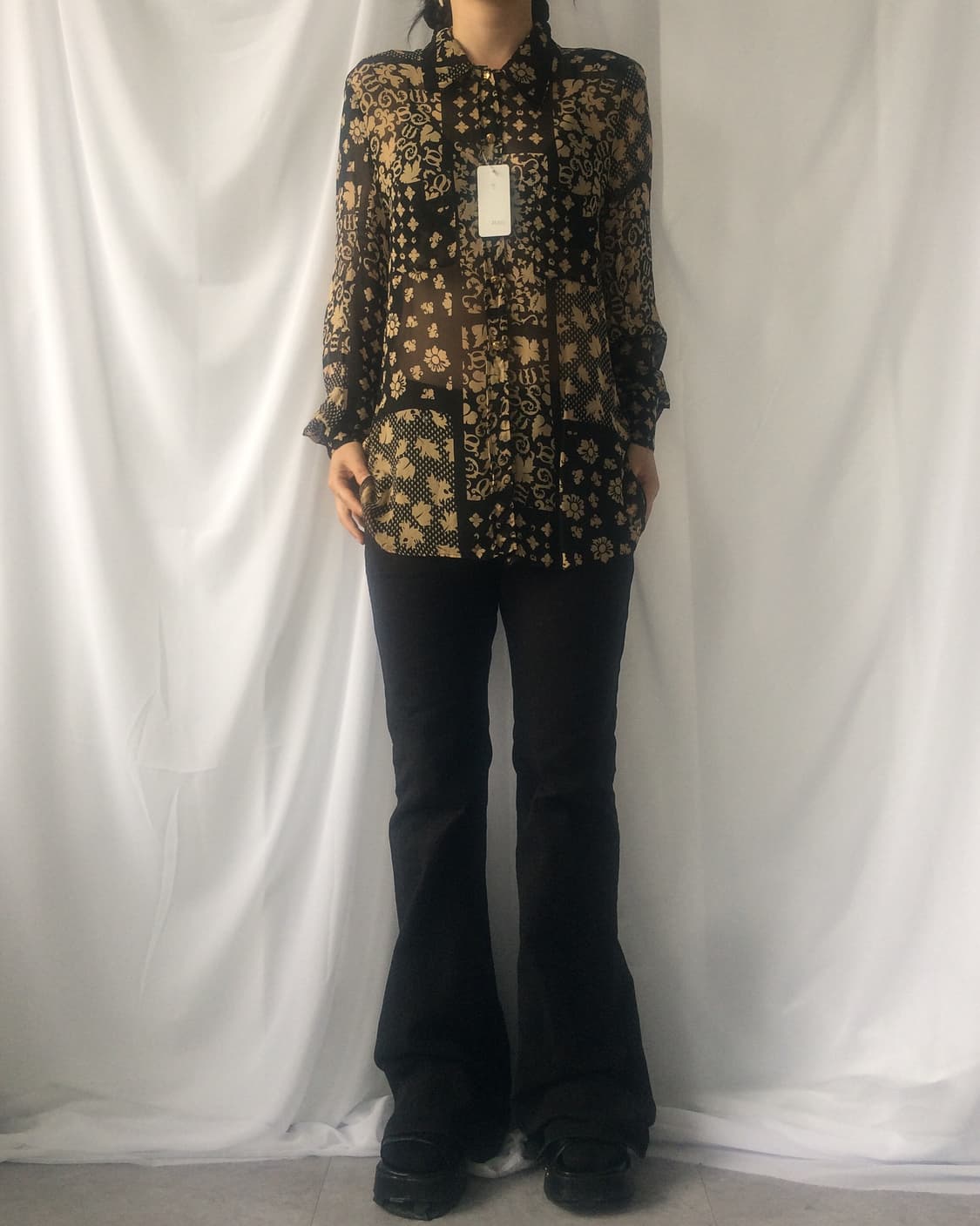 Sonia rykial pattern see through shirt 상품이미지4