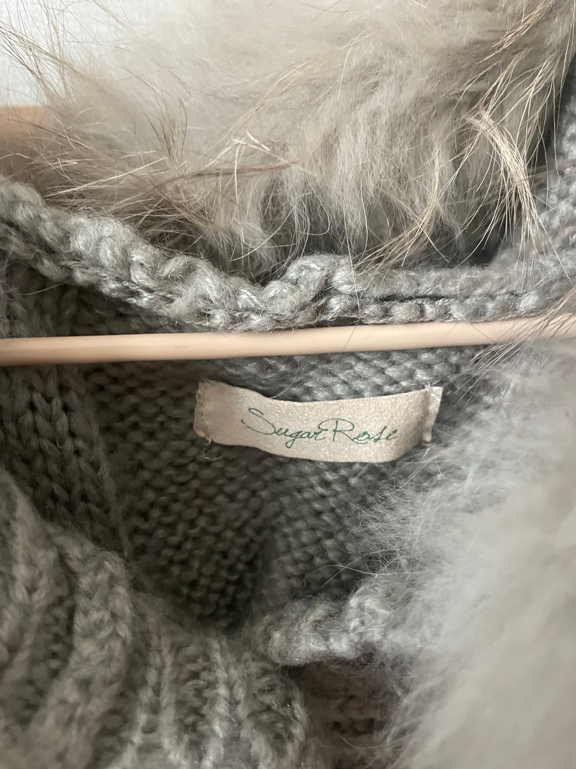 모리걸 빈티지 라쿤 래빗퍼 그레이 후드 케이프🩶❄️ 상품이미지3