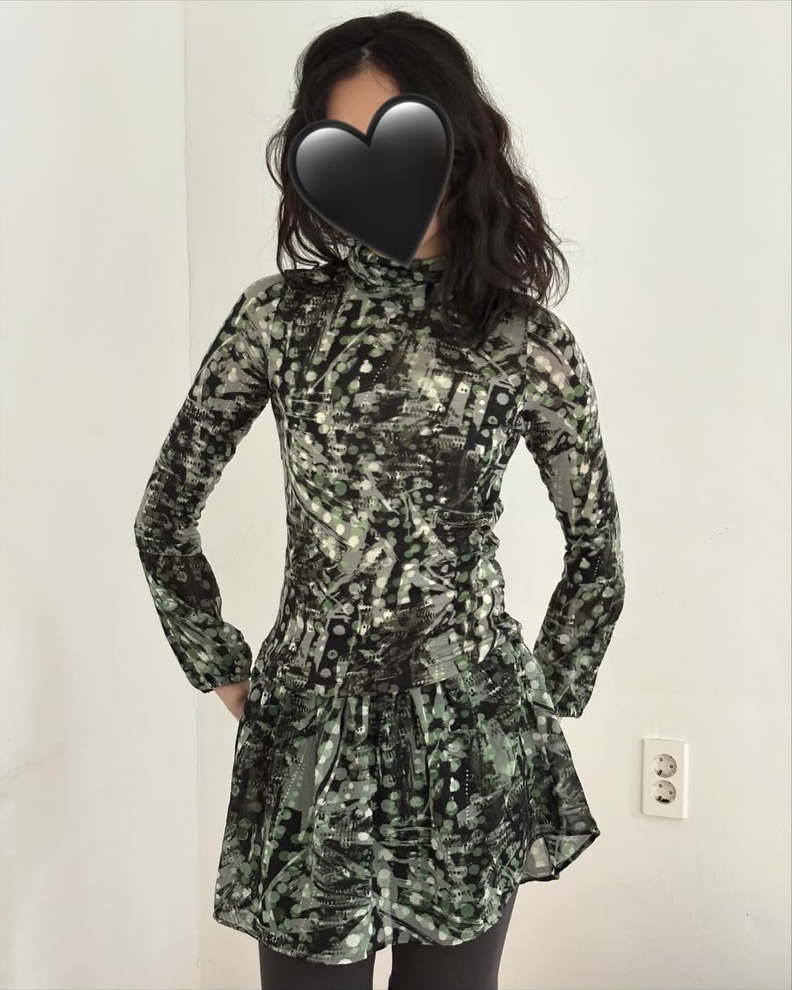 그린 유니크 원피스 상품이미지4