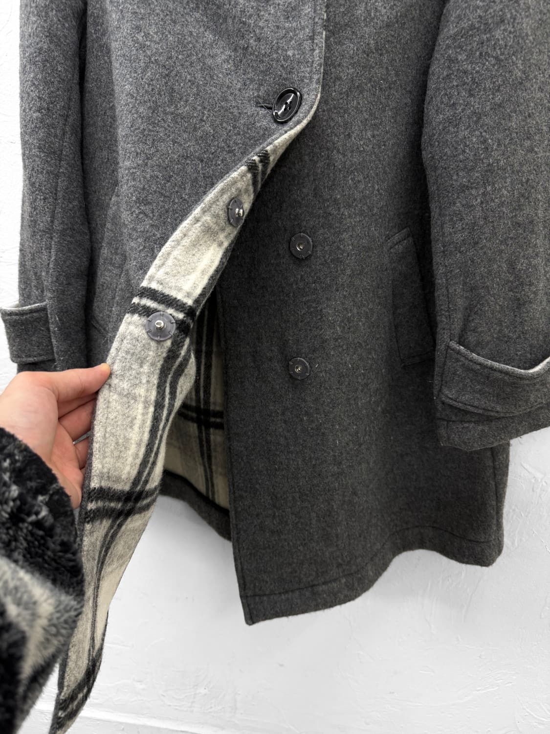 perle peche 후드 울 코트 상품이미지3