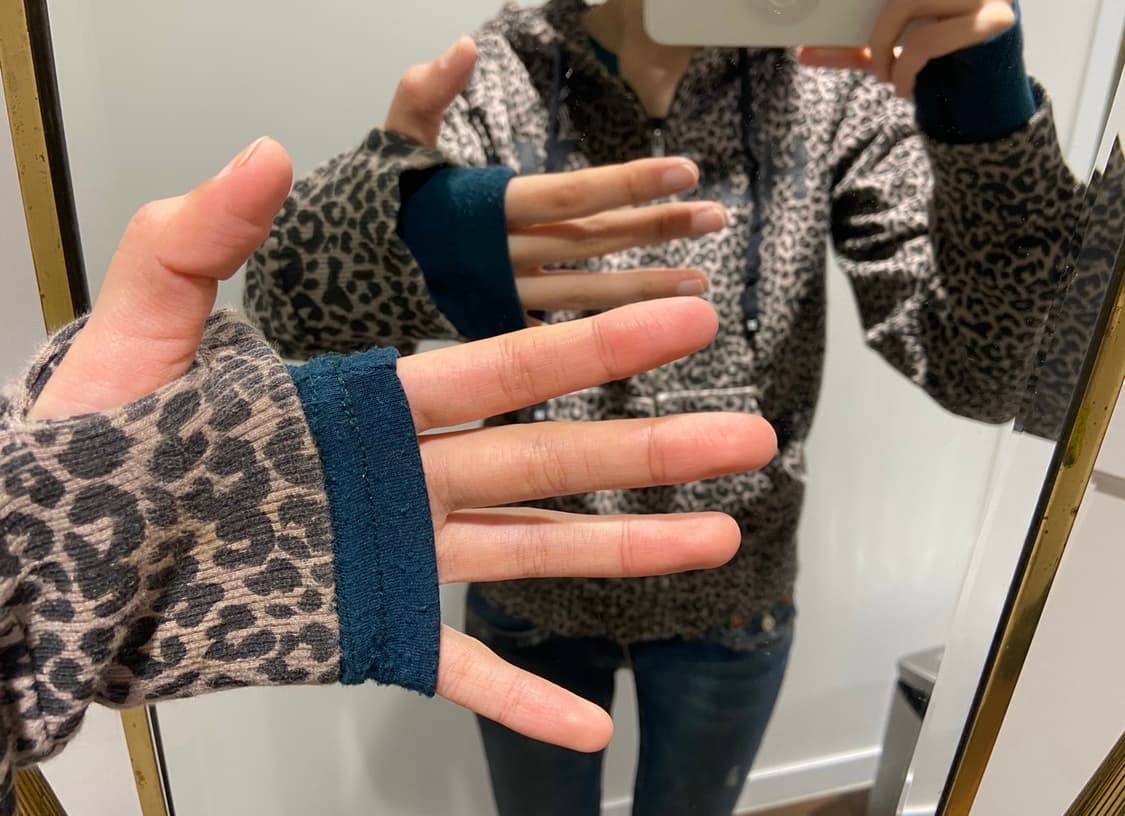 여성 호피 후드집업 상품이미지1