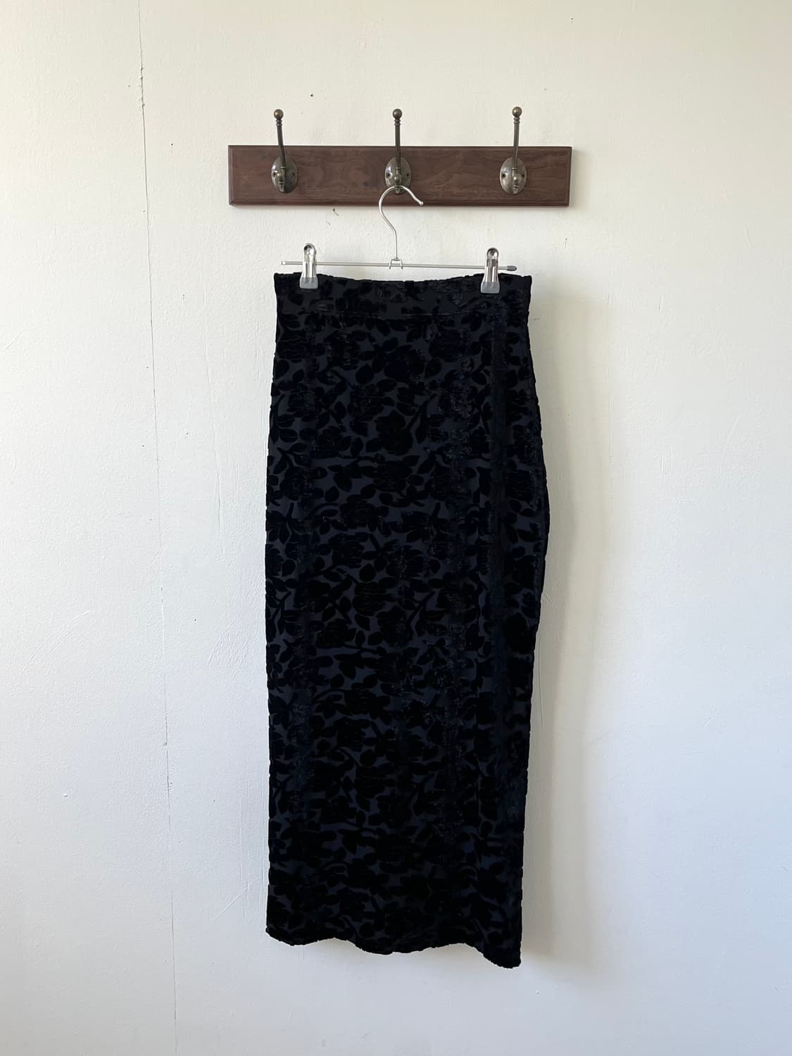 japan vtg 벨벳 플라워 밴딩 스커트 상품이미지1