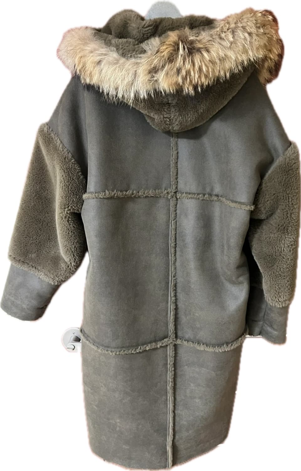 여성용 후드 롱 무스탕 코트 프리(free)사이즈 상품이미지2