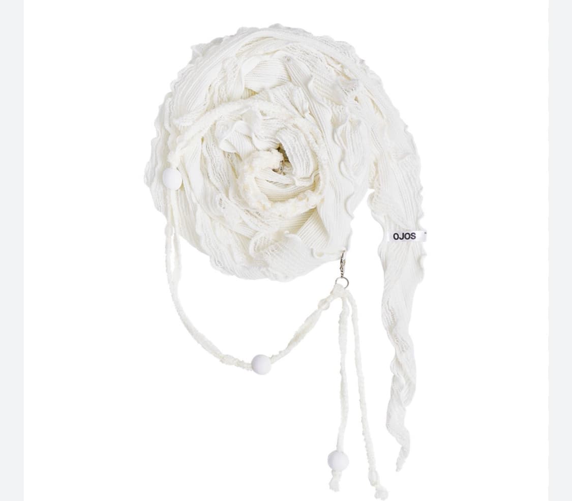 구매)) 오호스 Beads Strap Frill Scarf 상품이미지1
