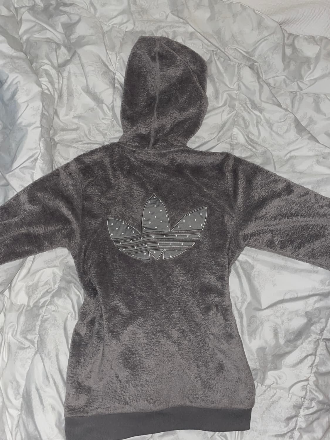 희귀)) 아디다스 회색 도트 플리스 후드집업 상품이미지2