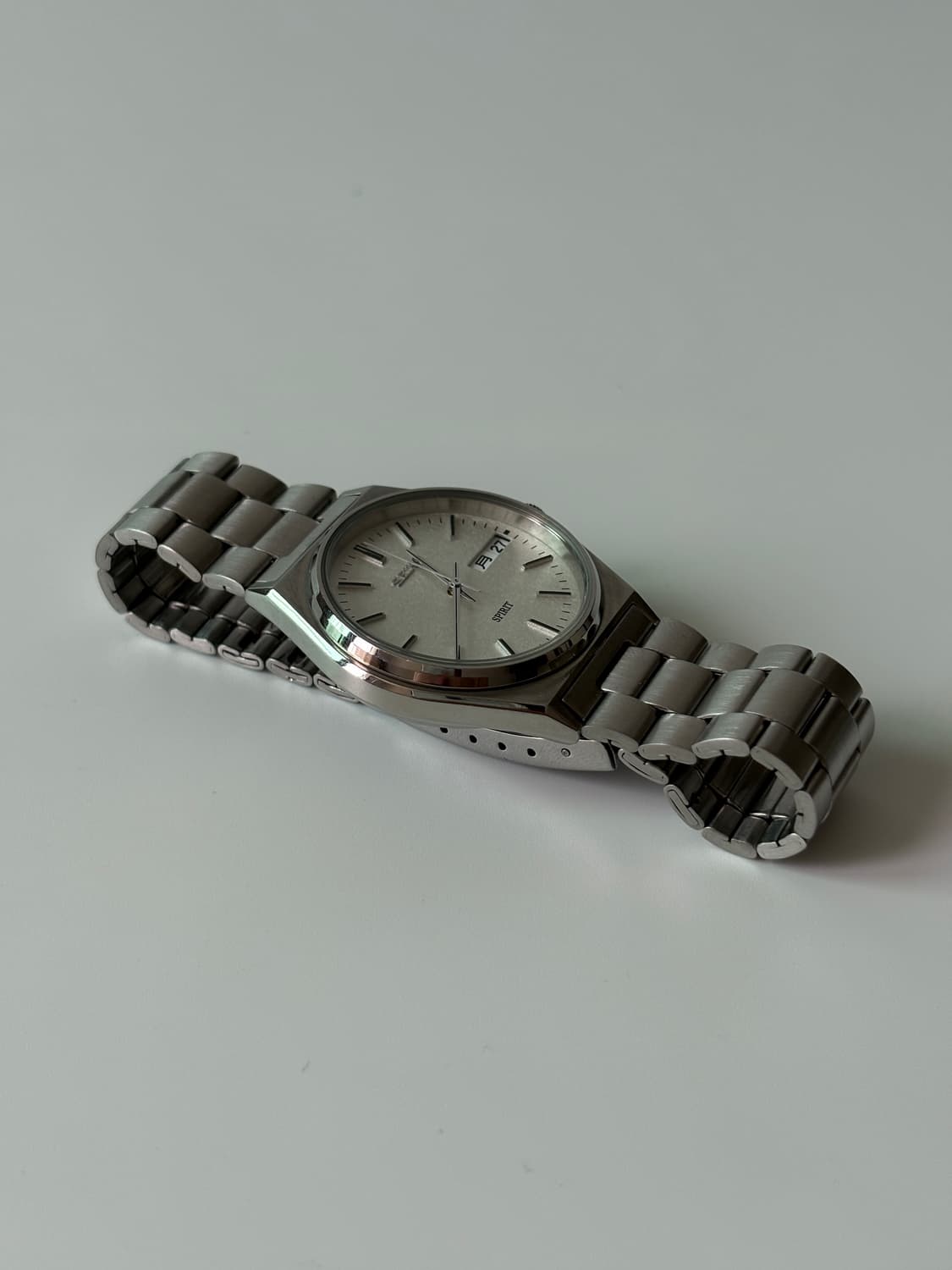 1990년대 Spirit 스노우플레이크 다이얼 실버 쿼츠 남성 상품이미지5