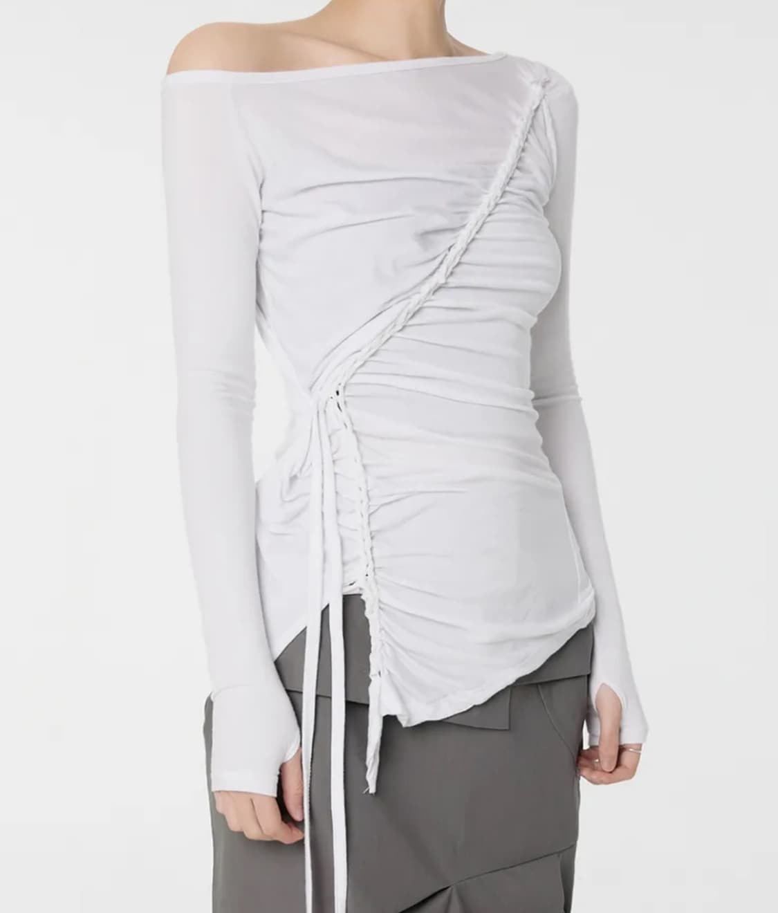 Handmade Twisted One-Shoulder longsleeve 상품이미지1