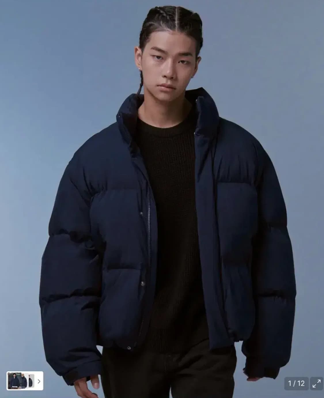 무신사 데일리 푸퍼 숏 패딩 재킷 네이비 상품이미지1