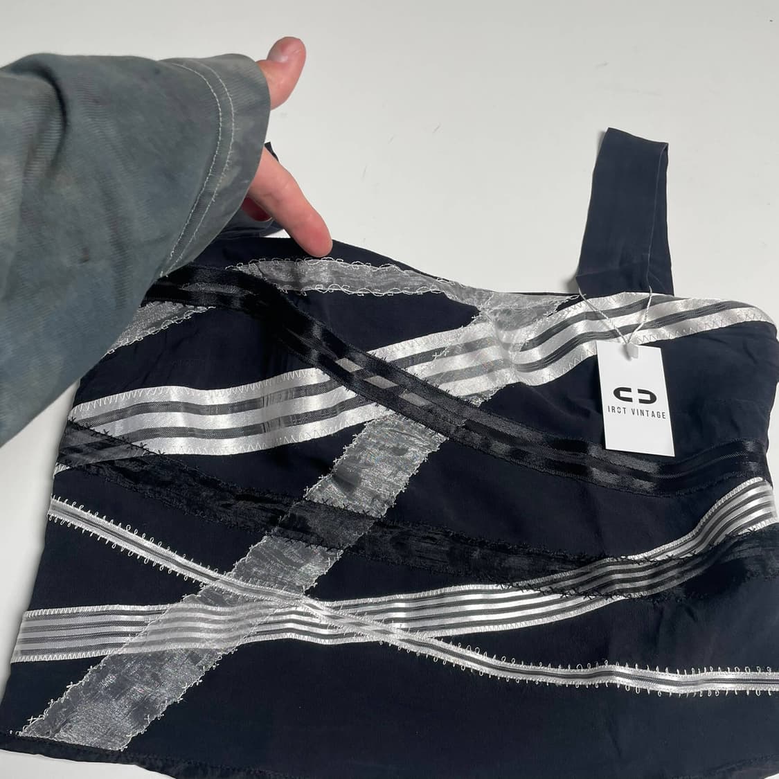 Gianfranco ferre 실크 100스트라이프 슬리브리스  상품이미지3