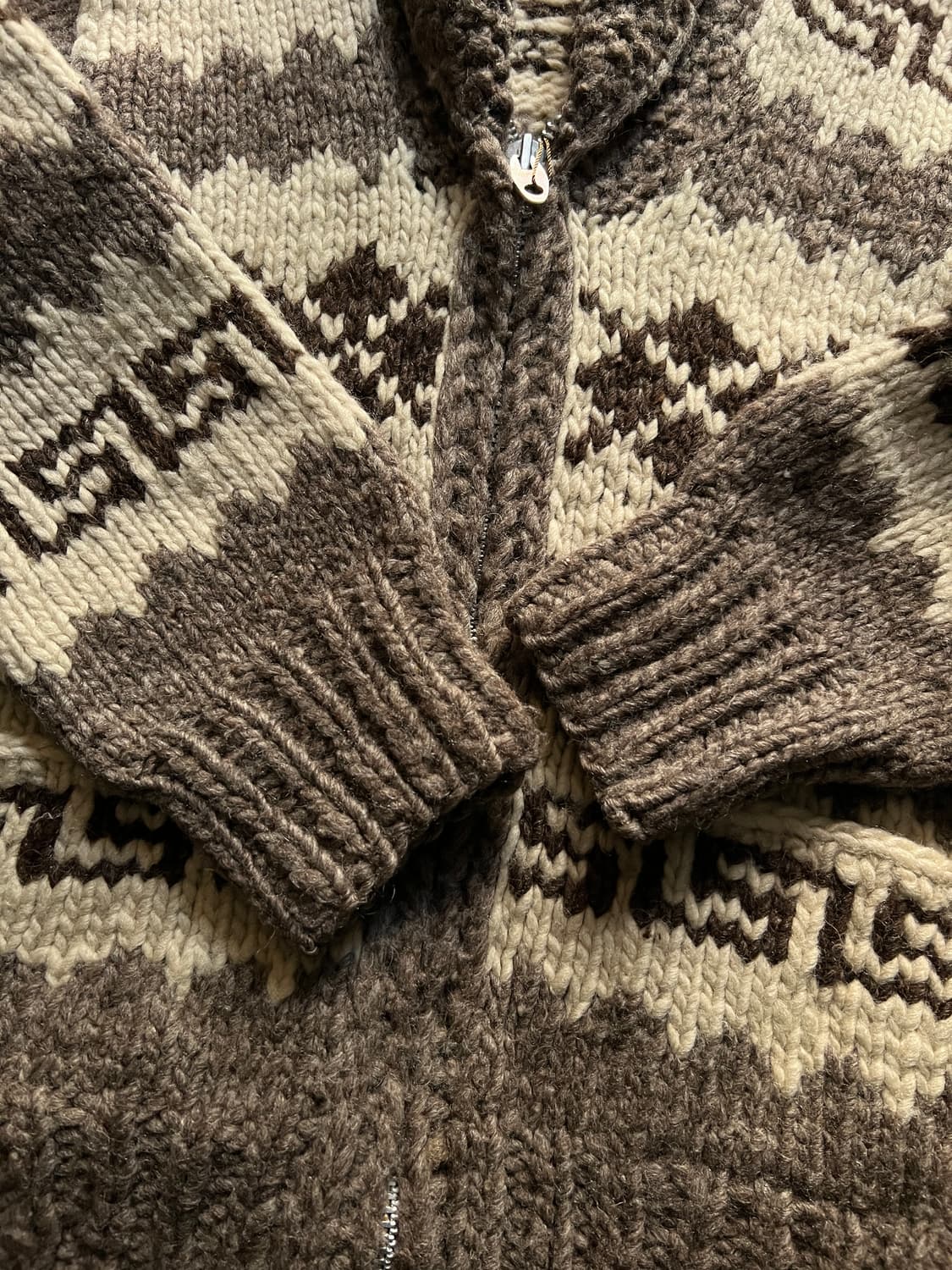 [S]90's USA 빈티지 아가일 집업 코위찬 스웨터 상품이미지5