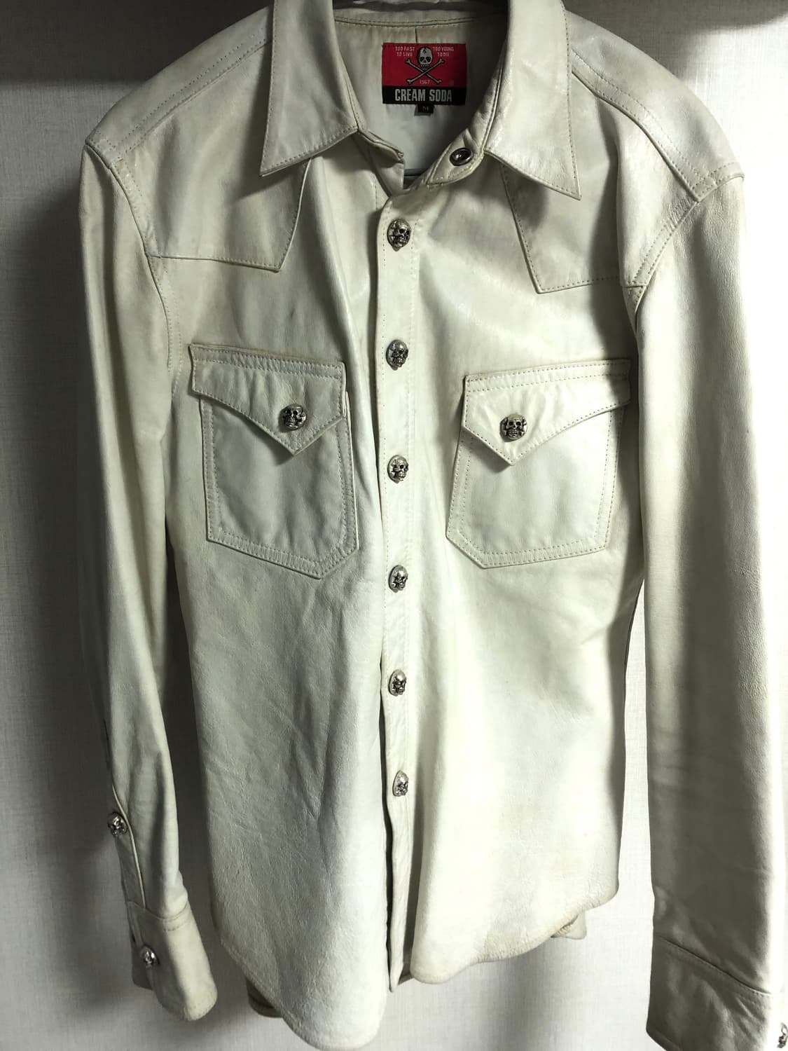 스켈레톤 레더 셔츠 자켓 상품이미지1