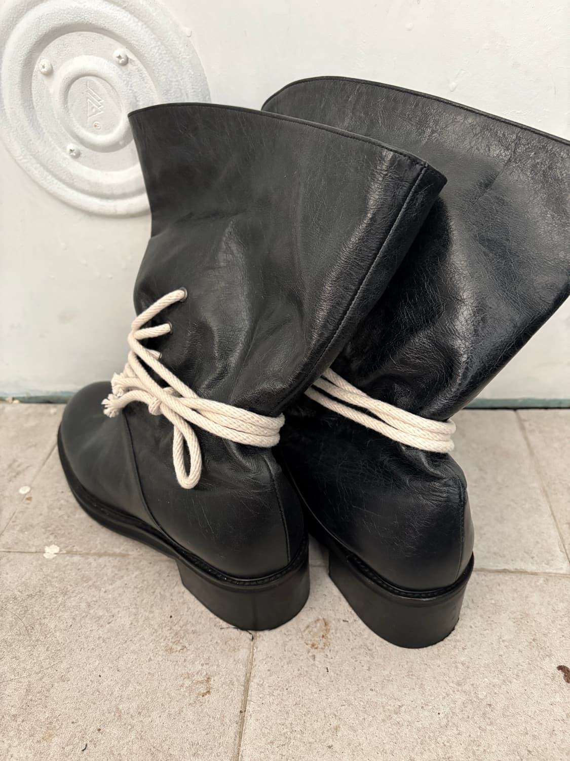 잡화룸 레이스업 미들 부츠 상품이미지10