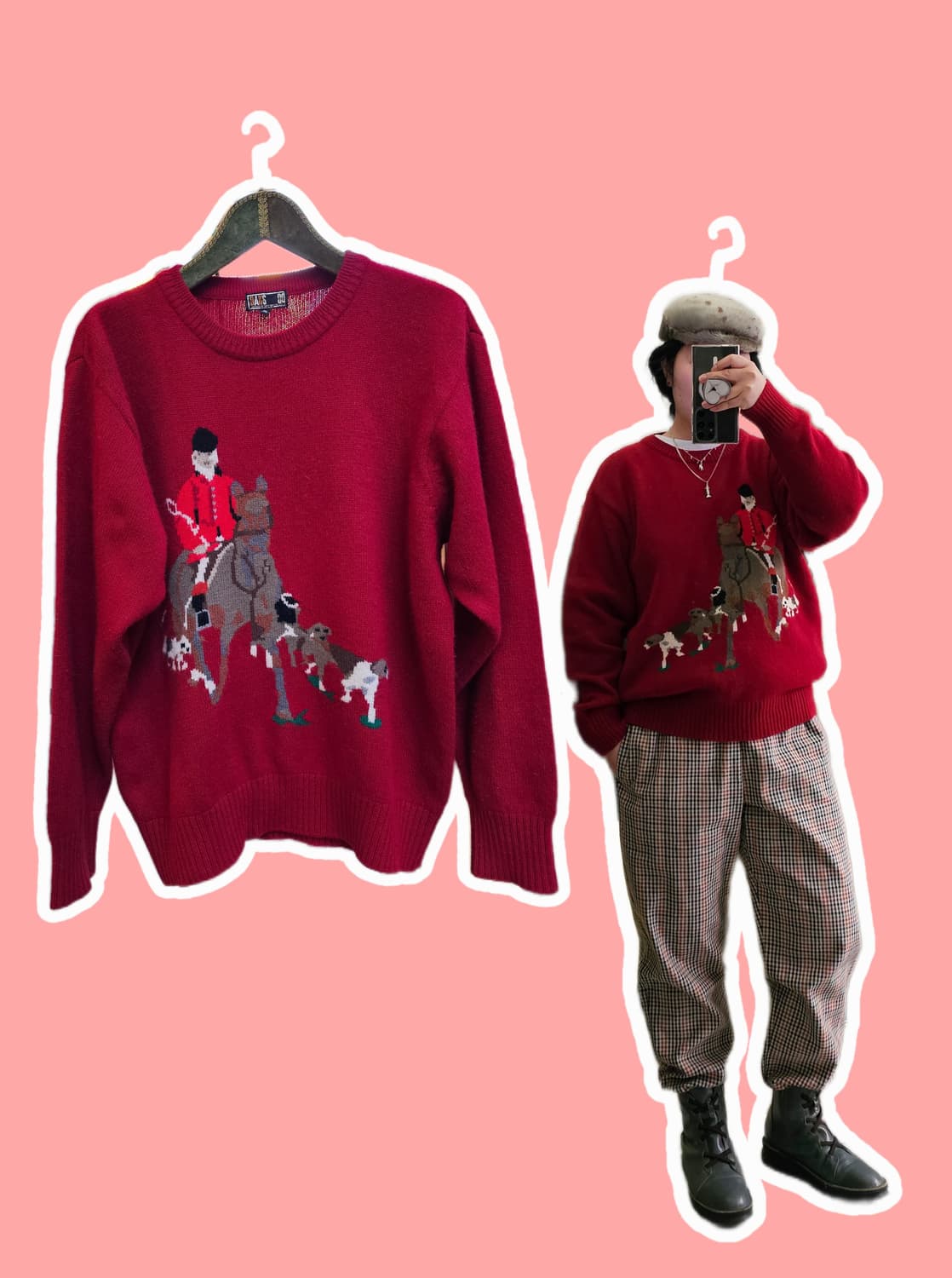 Daks golf 레드 폭스헌팅 울캐시 니트 상품이미지1