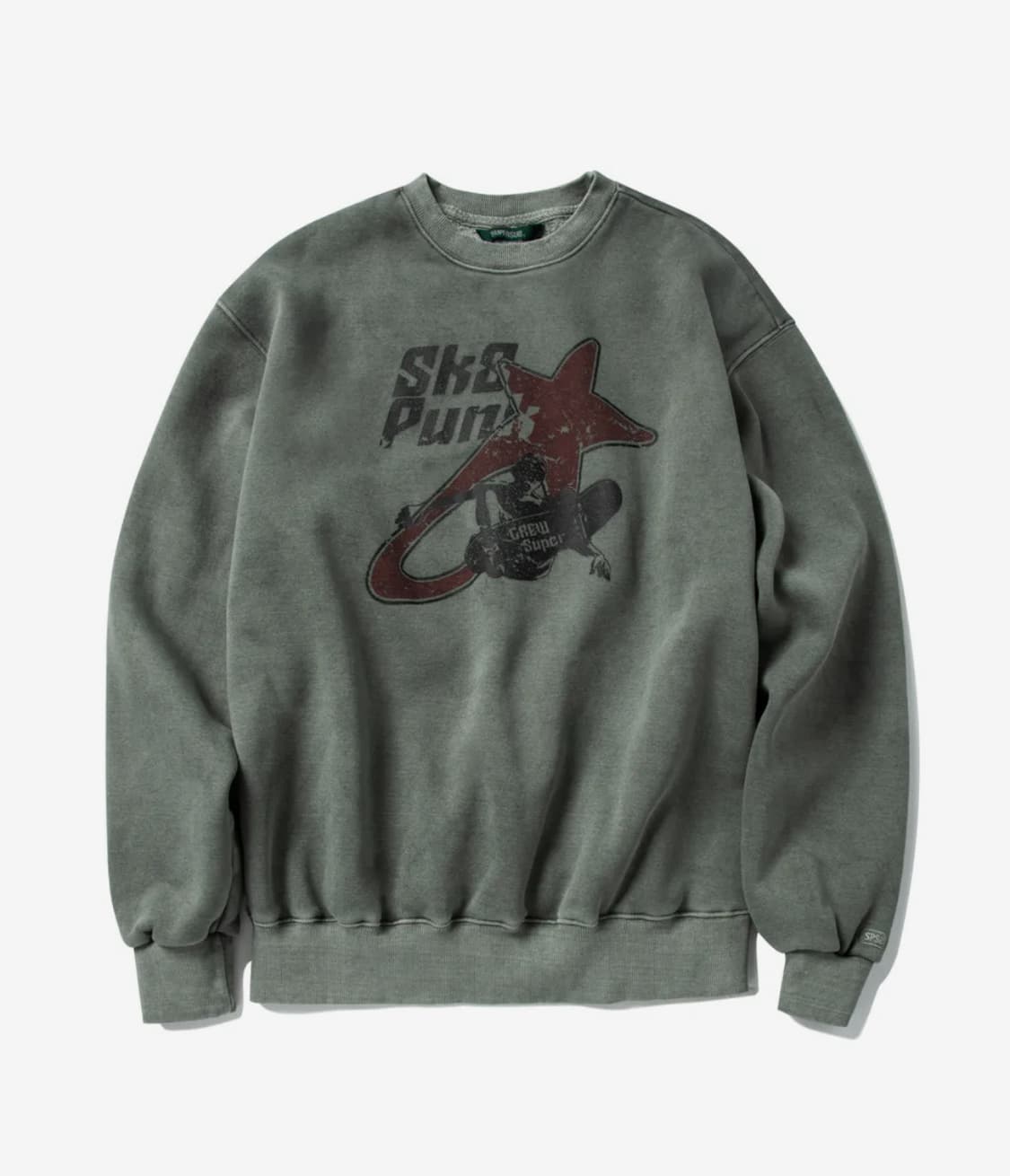 스케이트 펑크 피그먼트 스웨트셔츠 - 카키 (슈퍼서브) 상품이미지1