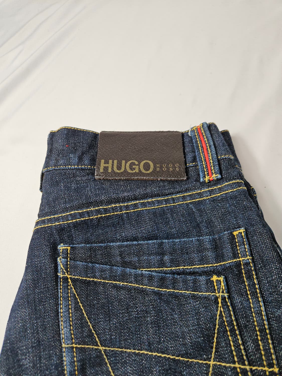 휴고보스 HUGO 가죽패치 생지 인디고 데님팬츠 진 청바지 32 상품이미지2
