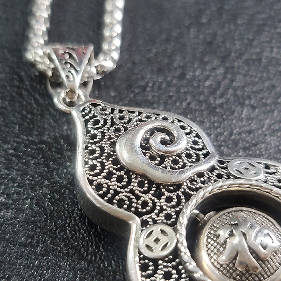 자현 백동 펜던트 엔틱 조롱박 만다라 불교 남자 목걸이 상품이미지3