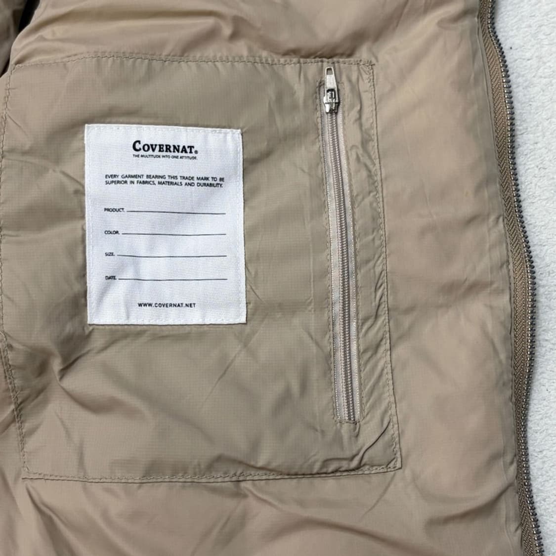 COVERNAT 덕다운 경량 패딩조끼 XL 상품이미지4