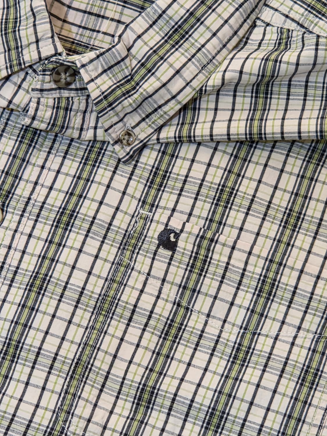 칼하트 라임 체크 반팔셔츠 상품이미지2