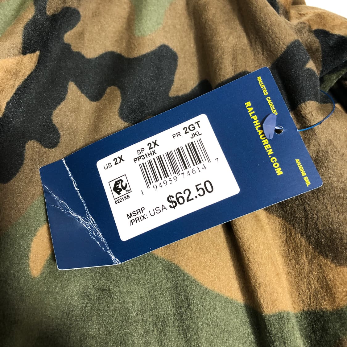 새상품) 폴로 랄프로렌 카모 슬립 수면 후드티 2XL 상품이미지6