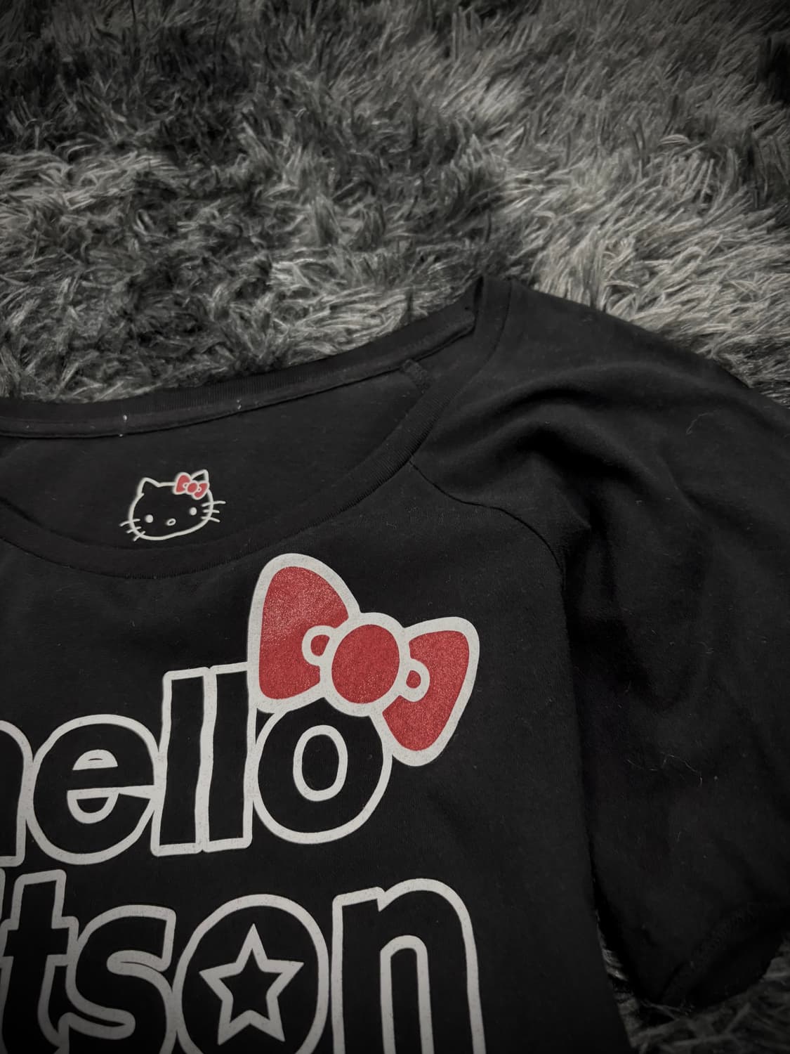 Hello Kitty 블랙 키티&조이 프린팅 반팔 티셔츠 상품이미지5