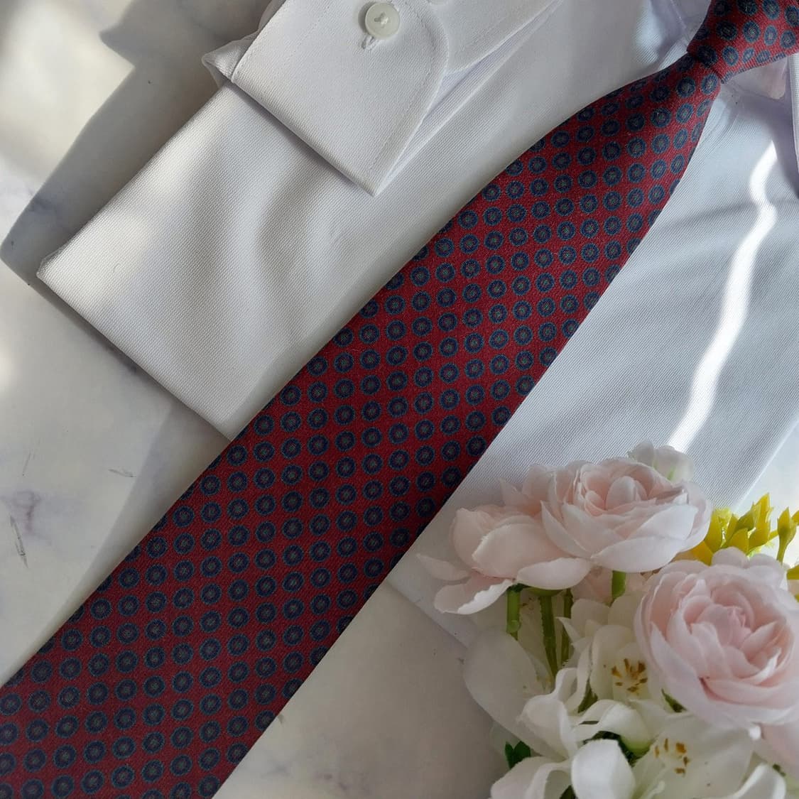 샤를주르당 실크 와인 도트 패턴 넥타이 8.1cm A+등급 K2358
 상품이미지6