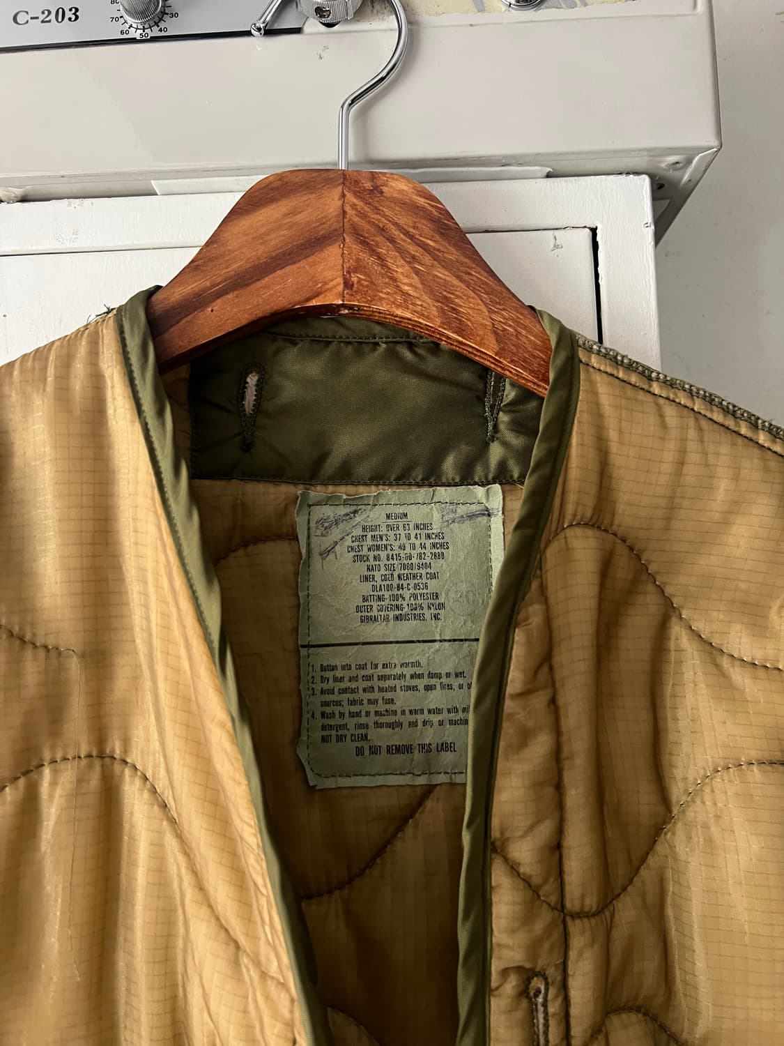 [M]80's 오리지널 U.S 밀리터리 M-65 퀄팅 내피 깔깔이 상품이미지2