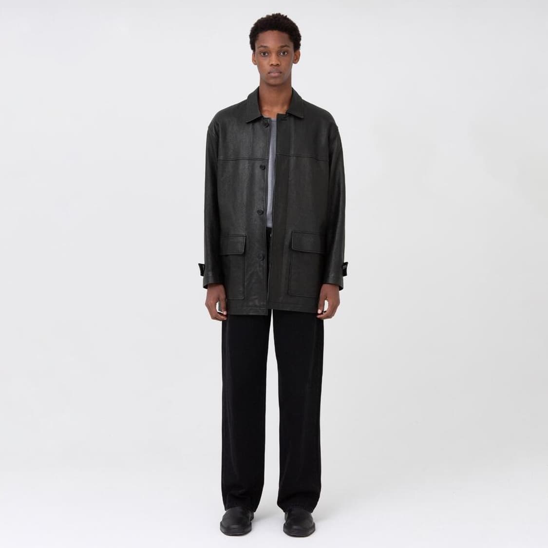 [4] 브라운야드 레더 하프 코트 상품이미지2