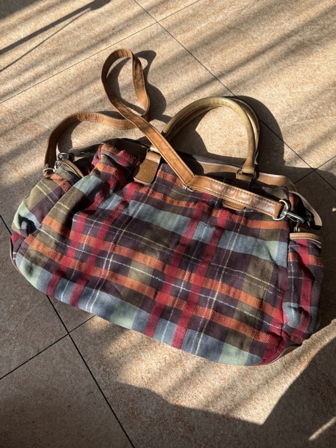 빈티지 포켓 체크 크로스백 숄더백 상품이미지2