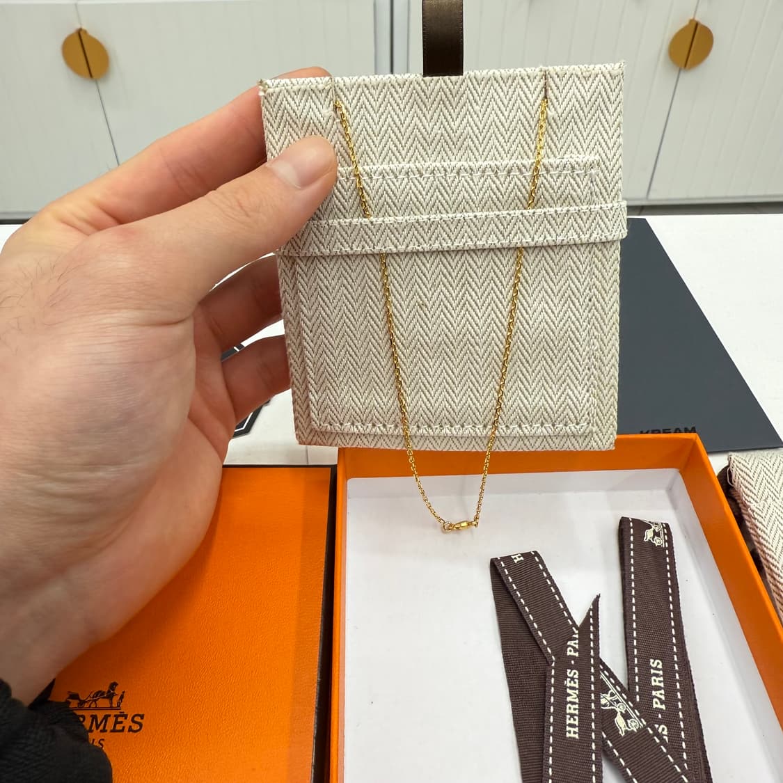 [풀박스] 에르메스 팝아슈 미니 목걸이 화이트 골드 상품이미지6