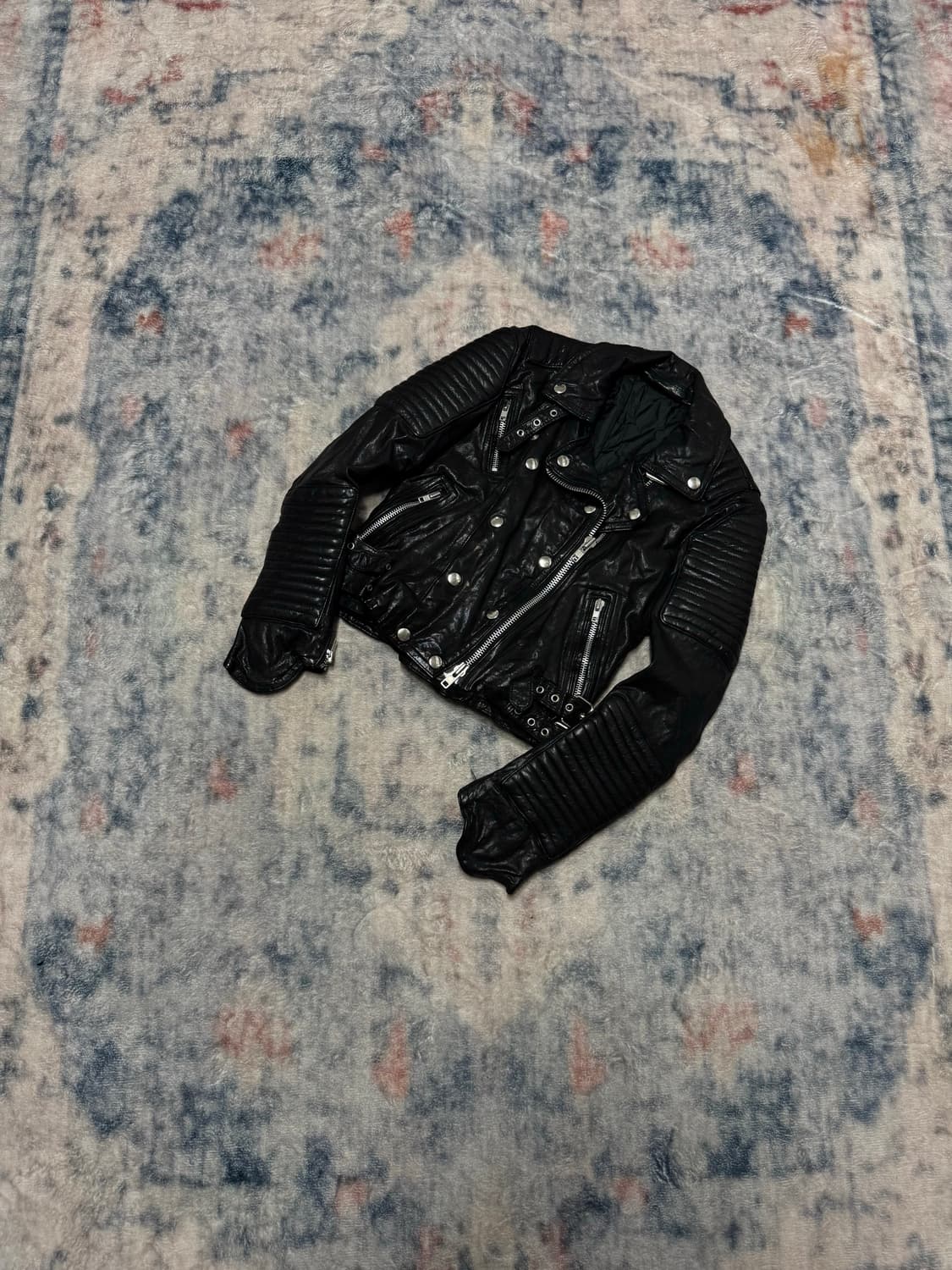 Unknown lamb skin gimmick rider jacket 상품이미지1