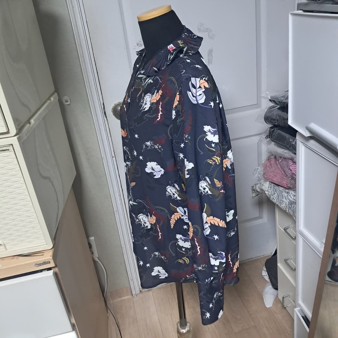 시스템  패턴 블라우스 55(상태최상) 상품이미지2