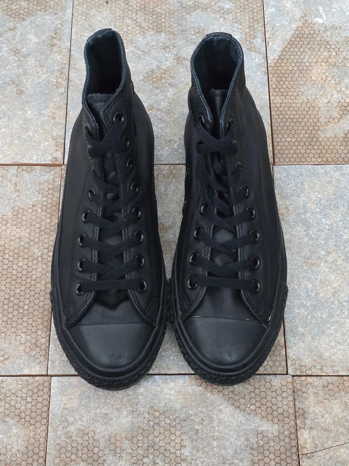 (250)컨버스 척테일러 올스타 하이 레더 블랙 상품이미지2