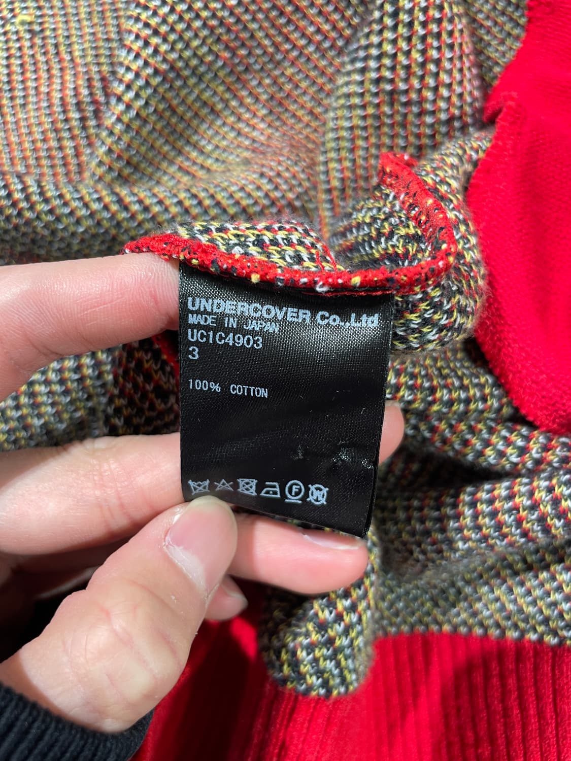 언더커버 레드 플레이드 체크 버튼 가디건 상품이미지7