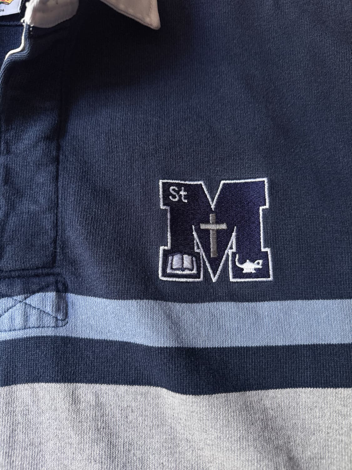 [M]BARBARIAN 바바리안 캐나다제 스트라이프 네이비 럭비 티셔츠 상품이미지3